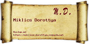 Miklics Dorottya névjegykártya